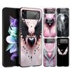 Hard PC Phone Case For Samsung Galaxy Z Flip 7 6 5 4 Black Cover For Galaxy Z Flip 3 Foldable Bags Capas Lovely Star Angel Wings