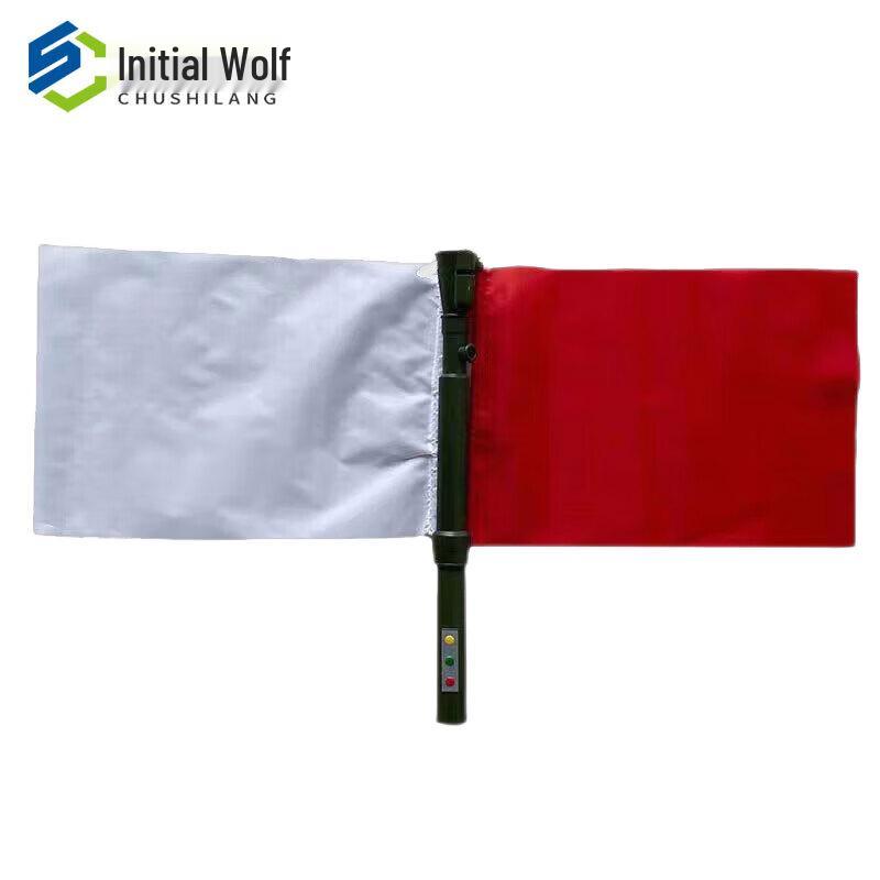 Initial Wolf 3-Color LED Traffic Command Flag with Horn
