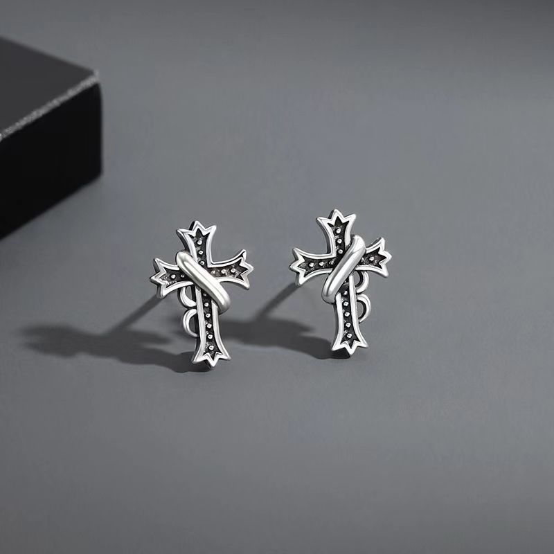 

Cross Stud Earrings Niche Fashion Design High Sense Trend Personality Versatile Cool Men s Ear Jewelry
