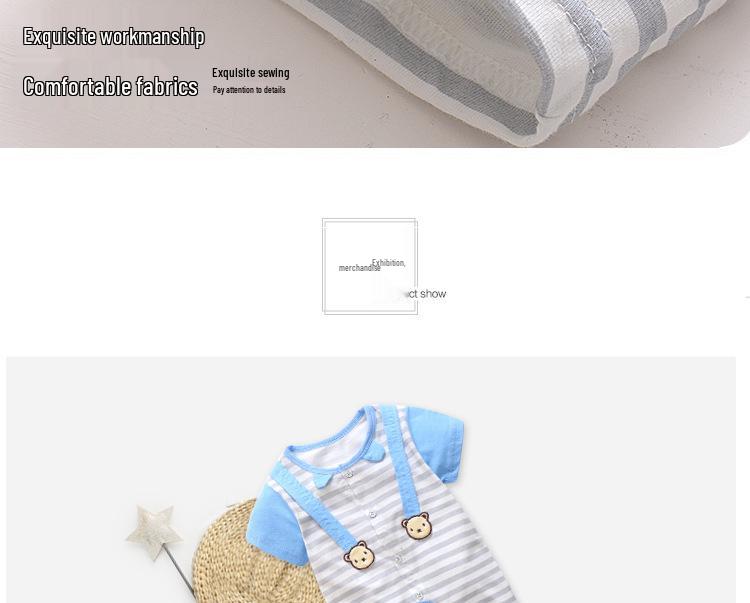 Unisex Baby Cotton Short Sleeve Summer Jumpsuit, Size 100
