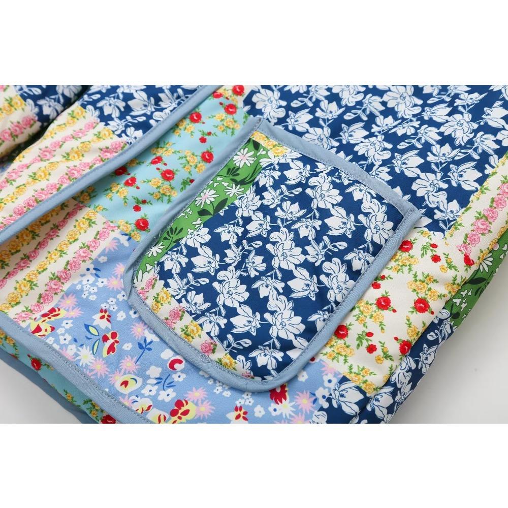 GMXIA Damen Vintage Lässig Floral Print Frühling Herbst Langarm POLO Kragen Jacken & Mäntel