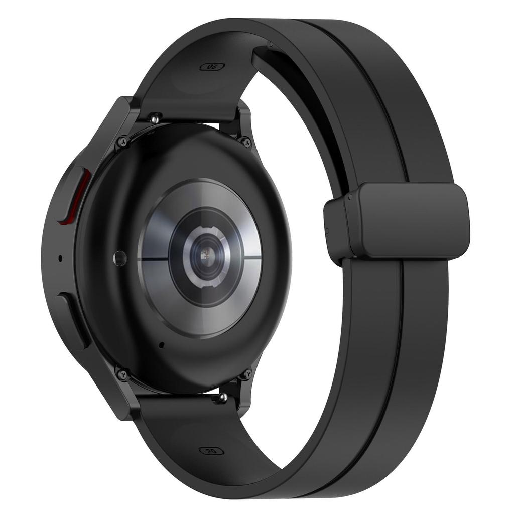Compatible 20mm Magnetic Folding Buckle Silicone Watch Strap for Samsung Active2 (Fits 22mm Folding Buckle).