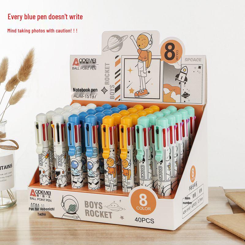 6-Color 0.7mm Ballpoint Pen Set for Drawing and Notetaking – Clickable Multi-Color Student Prize Stationery
