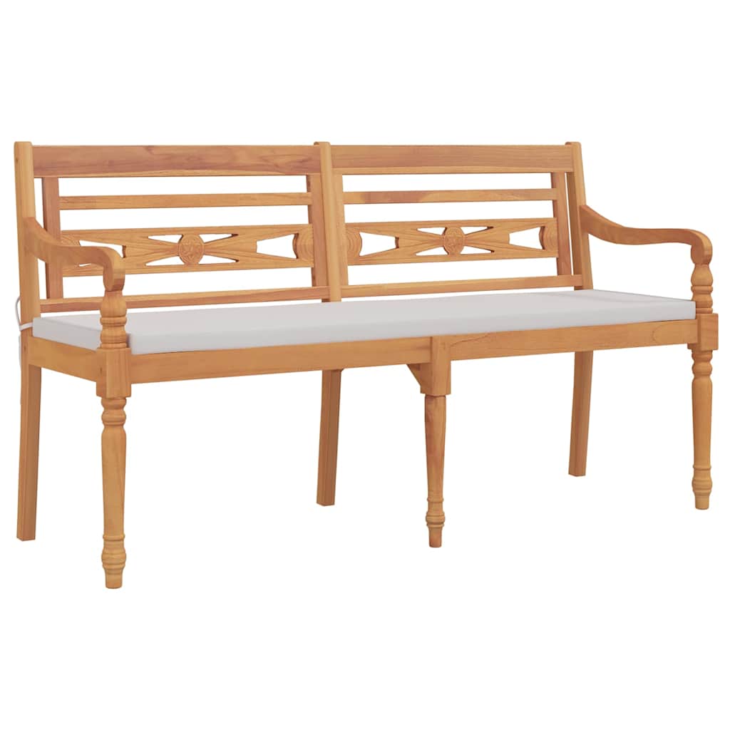 Batavia Bench with Cushion 150 cm Solid Teak Wood