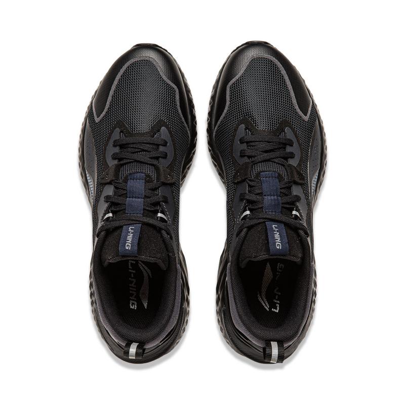 Li-Ning Comfortable Fashionable Simple Non-Slip Wear-Resistant Lightweight Low-Top Casual Shoes Men Casual Shoes Black AGLU187-4