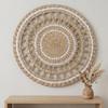 Boho Woven Wall Art Handmade 30/35CM Round Placemat Coaster Pot Holder Multi-Purpose Wall Hanging for Living Room Decor