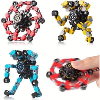 Finger Toy Transformable Spinners Funny Toys Transformable Chain Robot DIY Deformation Robot Mechanical Spinners For TeensHalloween Christmas Gifts