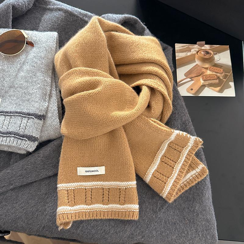 Winter Luxury Design Women Warm Knitted  Wool Scarf Solid Thicken Shawl Soft Cashmere Scarves Pashmina Neckerchief Blanket
