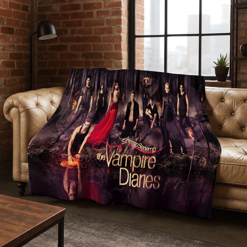 26 Stil The Vampire Diaries Damon Salvatore Flanelldecke, Warme und Gemütliche Weiche Überwurfdecke für Zuhause Schlafzimmer Bett Sofa Abdeckung