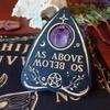 1/3Pcs Retro Mini Ouija Board Wooden Divination Pendulum Board Engraved Magic Board Ornament Metaphysical Wiccan Altar Supplies