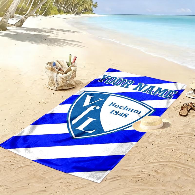 Custom Name Vfl Bochum 1848 Print Beach Towel, Large Soft Quick Dry Towel for Beach Camping Swimming