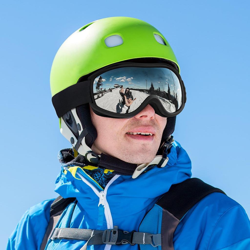 Vimbloom Ski UV400 Helmet Snowboard Glasses Wide Field of Unisex for Snowboarding and Skiing Goggles, Anti-Fog, Protection, Compatible, Goggles,