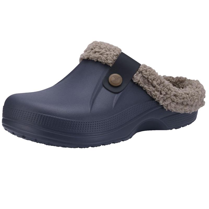 Fashion Kdmi Men's Slippers EVA Shoe Upper Cotton Slippers Classic Popular Clogs Waterproof Winter Soft Fuzzy Slippers For Men And Women