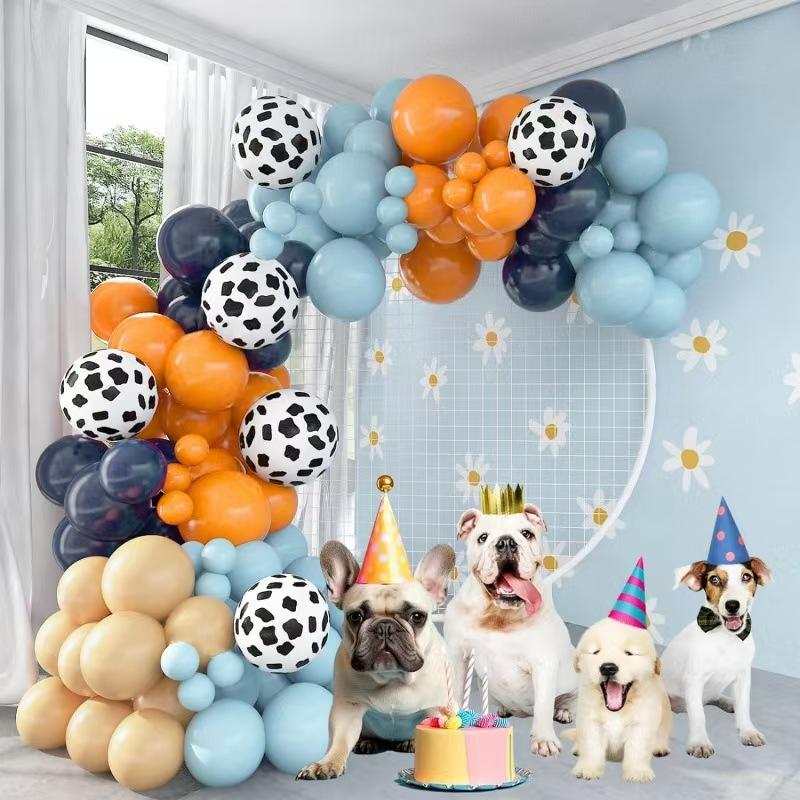 

Farm Animal Dog Theme Party Balloon Set Cow Print Latex Balloon Children S Birthday Decoration Set as shown