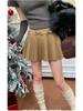 Influencer-Style High-Waist Pleated A-Line Skirt with Sweet Bow Tie for Women - Autumn/Winter