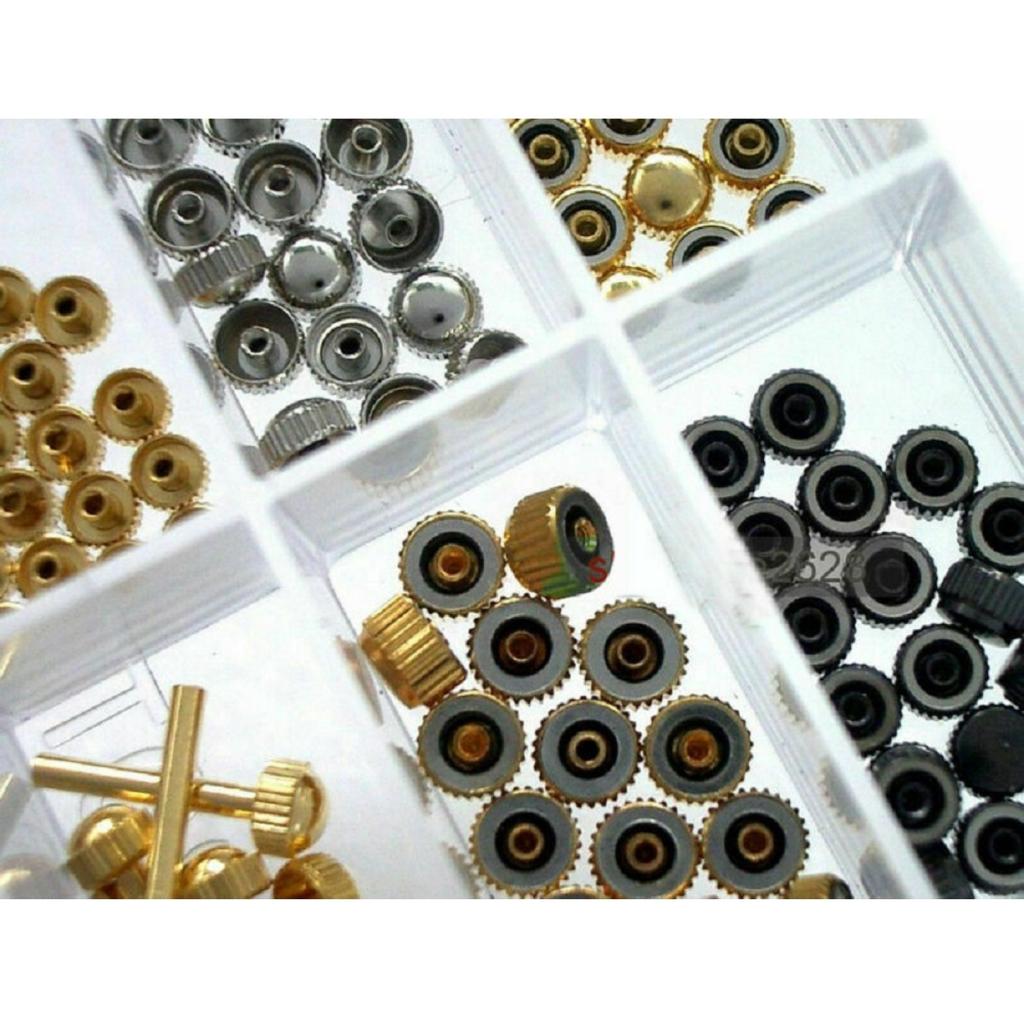 Uhrenkronen Uhrenwelle Box Set Verlängerung + Kronen Zubehör Reparatur Ersatz Werkzeugsatz Uhrenverlängerung