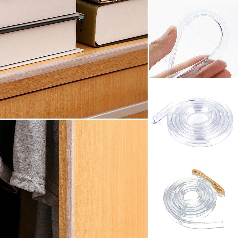 3pcs Edge Protector Strip Baby Silicone Furniture Corner Protector with Double-Sided Adhesive Tape Baby Proof Bumper For Table