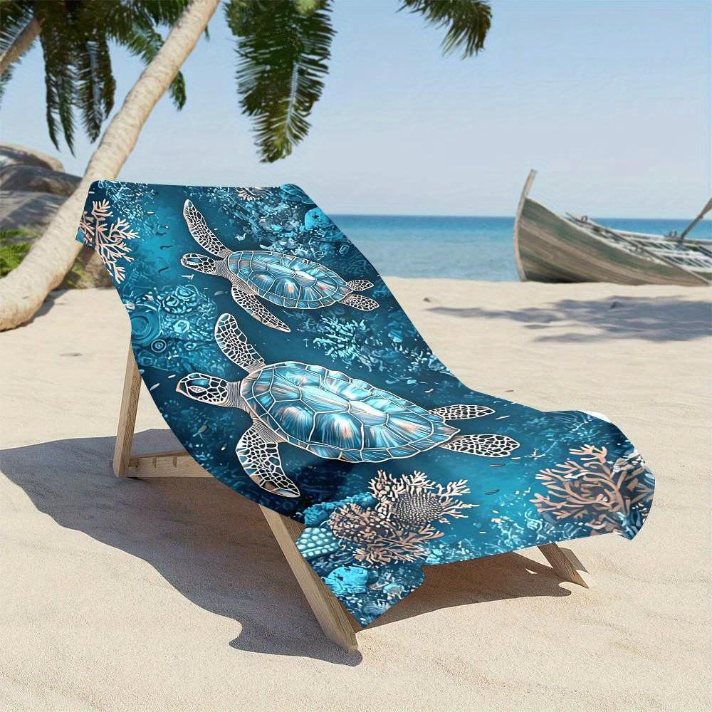 Asciugamano da Spiaggia con Stampa Tartaruga Marina Subacquea Asciugatura Rapida Senza Sabbia Asciugamano da Bagno Sovradimensionato per Piscina Viaggio Vacanza Estiva Amante dell'Oceano