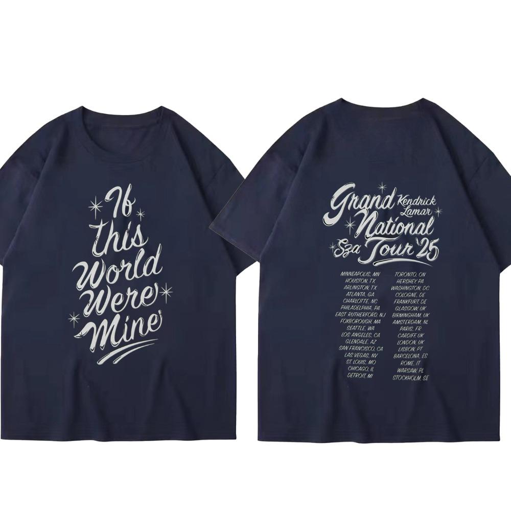 Rapperka SZA Grand National Tour Potiskové tričko Vintage Punk Unisex Oversized Pánské Hip Hop Harajuku Bavlna Kulatý výstřih Topy Tričko
