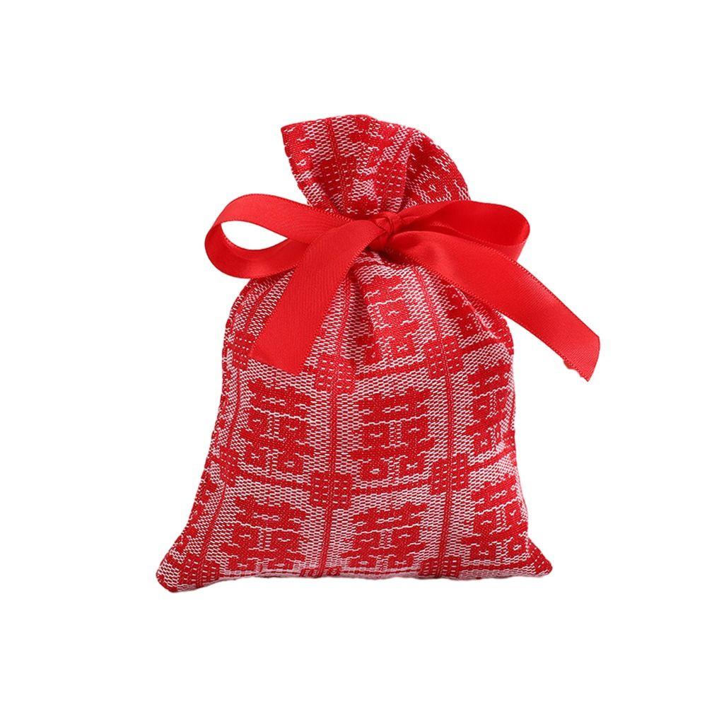 Pearl Handle Wedding Drawstring Bag Satin Bow Letter Flower Tassel Knot Wrist Bag Large Capacity Bucket Bag