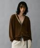Hyii Twist Slit Neckline Knit Cardigan [Brown]