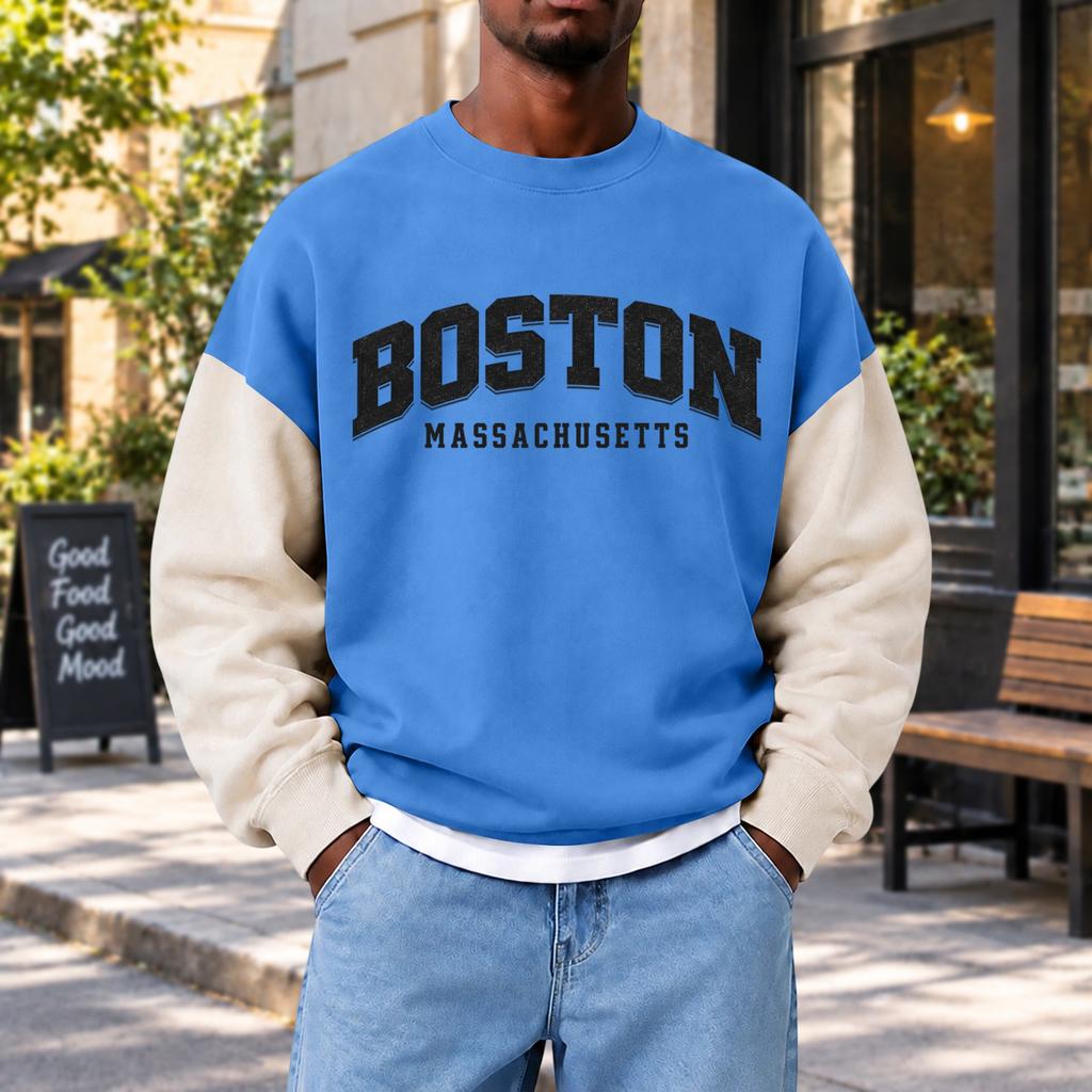 Men's Fashion Crewneck Sweatshirt Casual Pullover Top for Everyday Wear