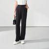 Women's Black Straight Wide-Leg Business Suit Pants