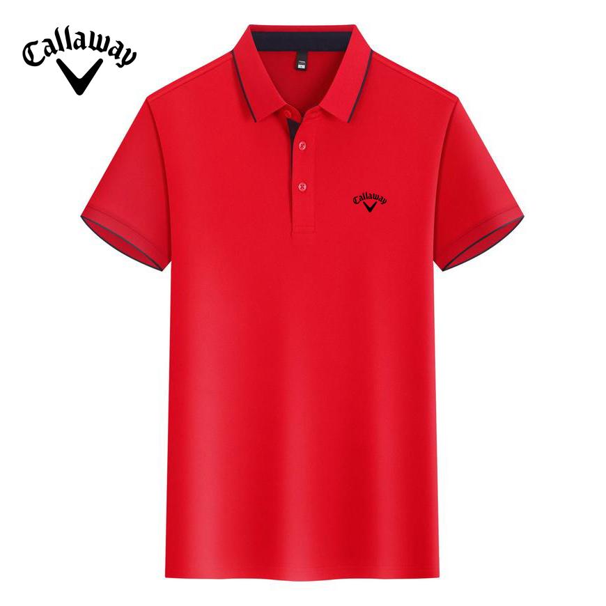 

Летняя мужская и женская рубашка-поло Callaway 2025 года с вышивкой 5A, антибактериальная, Di Skin, хлопок, удобная, дышащая, с цветным воротником XS красный