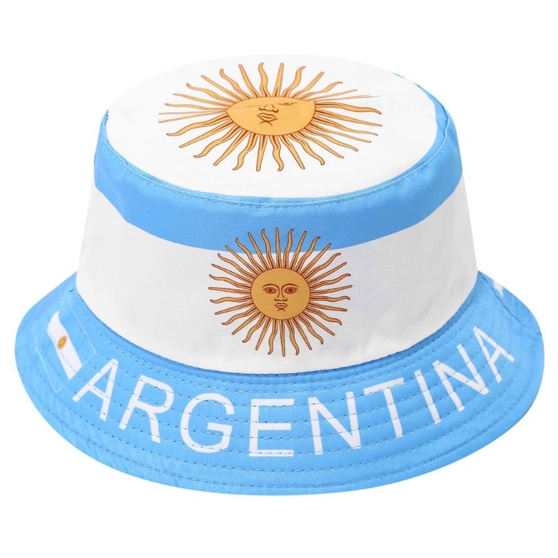 Comfortable Breathable Polyester Fisherman Hat Flag Print Fisherman Hat Suitable for Sport Fans and Outdoor Event