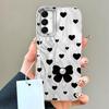 Green Love Heart Bow Feather Texture Phone Case for Samsung Galaxy A55 A56 A36 A26 A16 A53 A06 A14 A24 A34 A54 A15 A25 A35 Cover