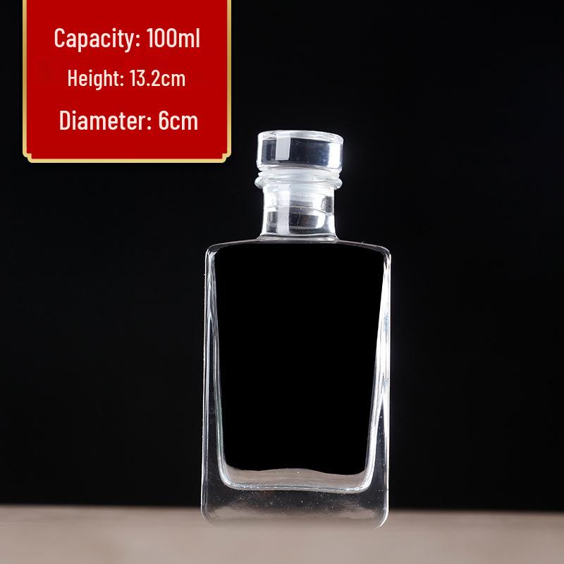 Guan Yun Thick Glass Mini Liquor Bottle for Home Brewing, Portioning, and Transporting