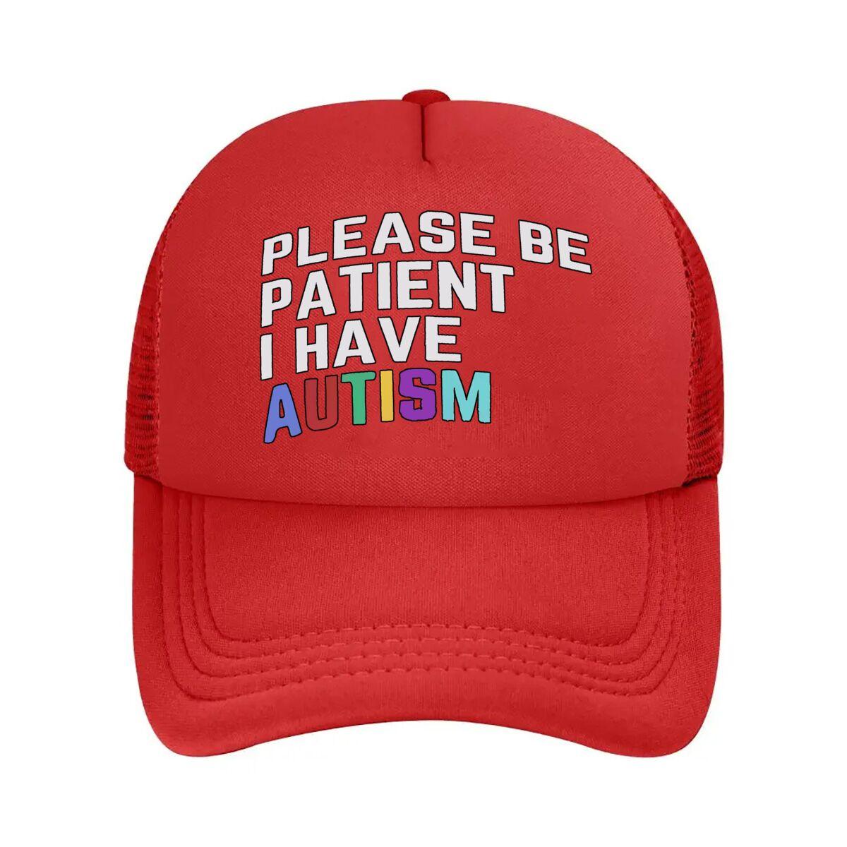“Autism Patient Awareness, Slogan Design” Mesh Baseball Cap One Size