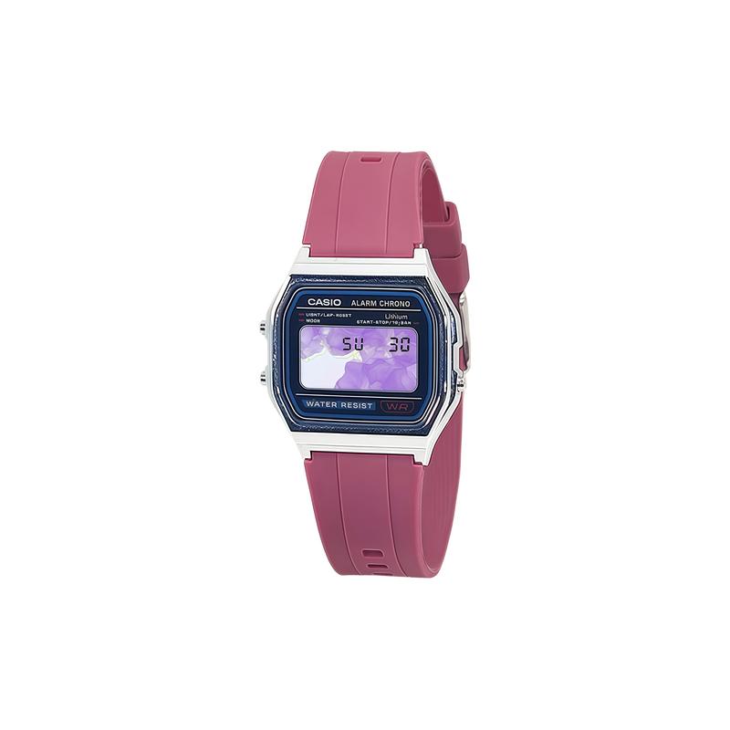 CASIO Customized watch modified series Red sand silver halo Purple marble mirror Fashion trend watch Life waterproof A158WA-1 A158WA-1