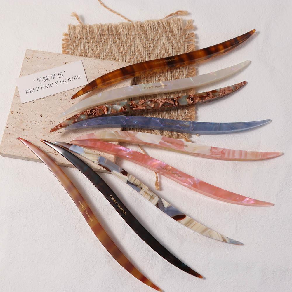 18CM Acetic Acid Hair Stick Chinese Style Hair Fork Willow Leaves Shape Hairpin Daily