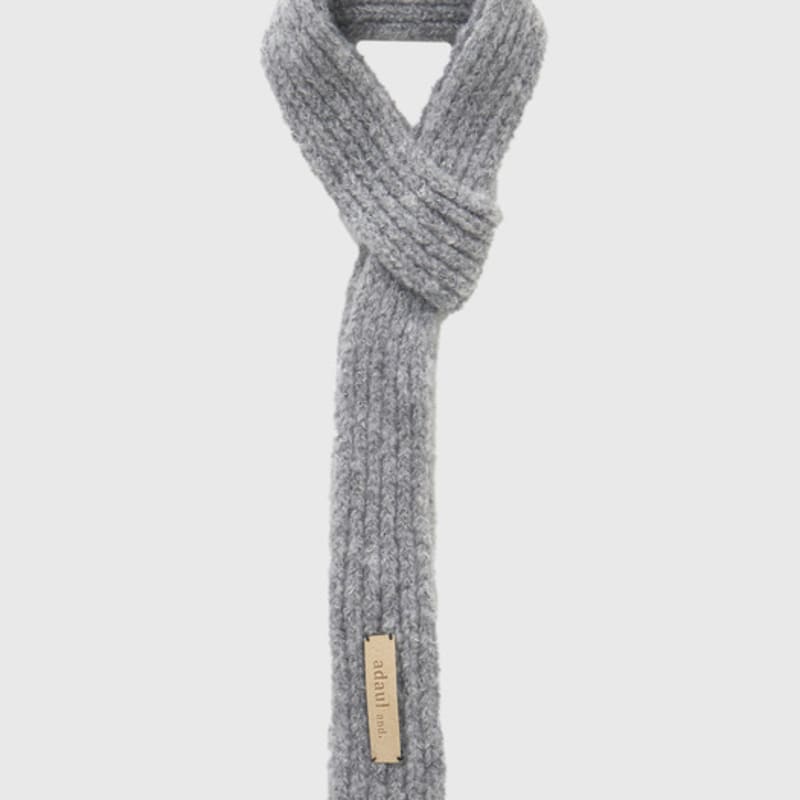 ADAUL Thin Long Tie Muffler - Grey