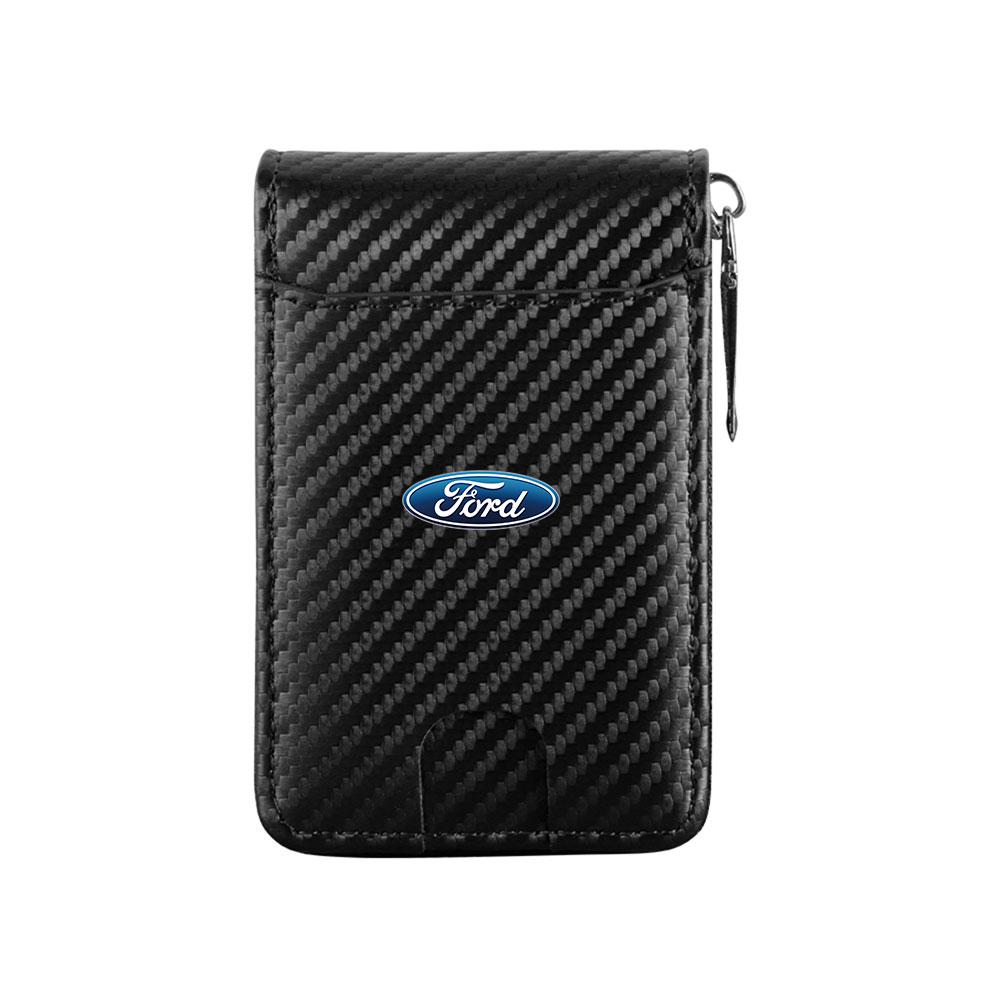 VEDB9 Portable Car Wallet Fuel Card ID Card Storage Bag Men Business Organizing Pocket For Ford FOCUS Mondeo Fiesta Ecosport Fusion