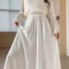 White Culottes Women's Summer Thin Small Scoop Pleated A-shaped Skirt Ice Silk Cotton and Linen Drape Wide-leg Pants