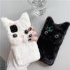 3D Cute Cartoon Cat Furry Plush Phone Case For iPhone 17 Air 15 14 13 12 mini 11 16 Pro Max XS XR X 6 7 8 Plus Shockproof Cover