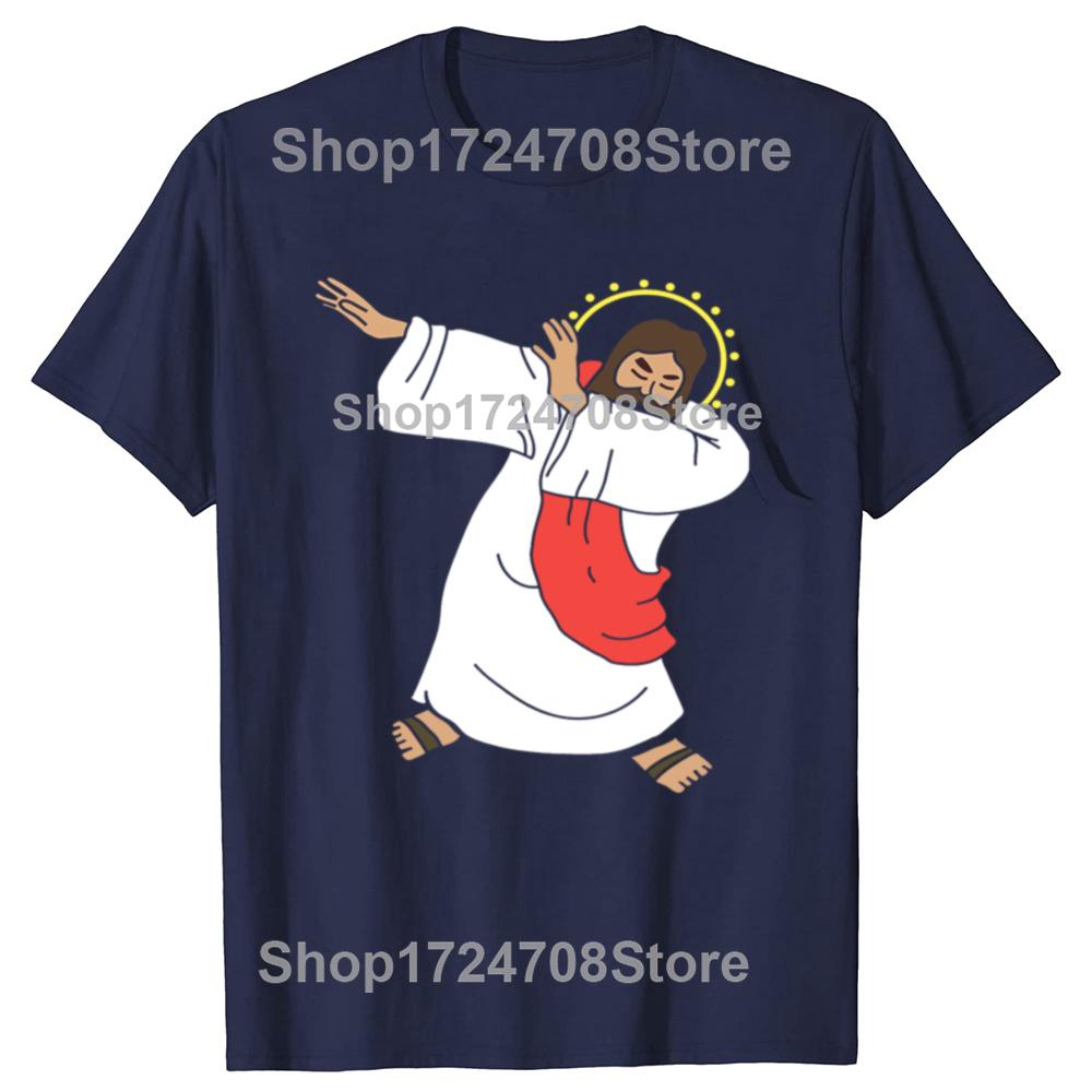 Lustiges Dabbing Jesus Klassisches Grafik-T-Shirt für Herren Damen Mode Lässiges T-Shirt 100% Baumwolle Locker Übergröße Weihnachts-T-Shirt
