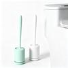Wikhostar escova de vaso sanitário de silicone escova de limpeza de secagem rápida escova de montagem na parede com suporte ferramenta acessórios do banheiro
