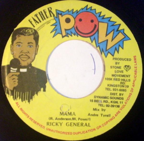 7inch Record RICKY GENERAL  Mama NONE FATHER POW 1990 Jamaica Reggae Ska  Dub Used