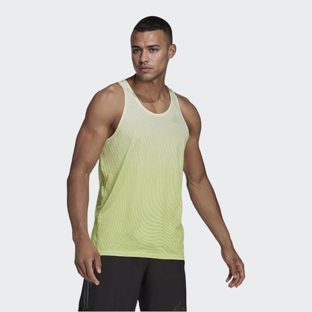 Adidas Gradient Quick-Dry Running Sports Tank Top Men Tops Acid-Green HE4647