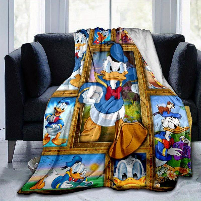 Coperta Paperino Ultra Morbida, Calda, Accogliente Plaid per Soggiorno, Divano, Accessorio da Viaggio per Tutte le Stagioni Personaggio Cartone Animato Carino Decorazione per la Casa
