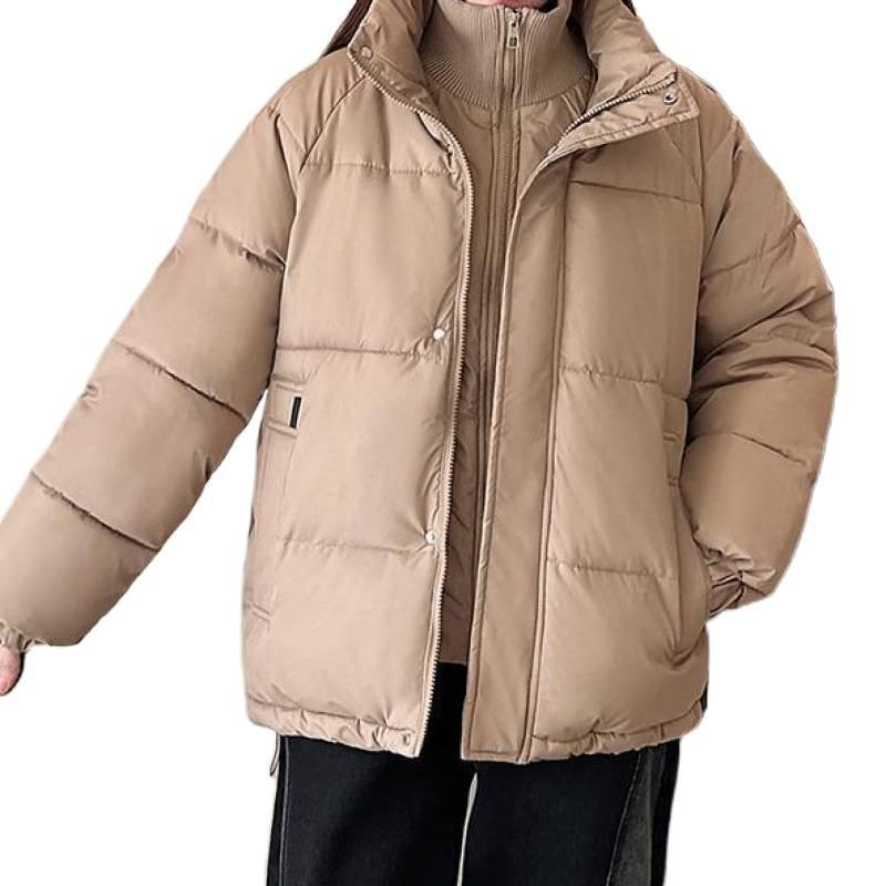 Fake Two-piece Cotton Clothes Women's Winter Loose Casual Korean Version Stand-up Collar Couple Versatile Cotton-padded Jacket