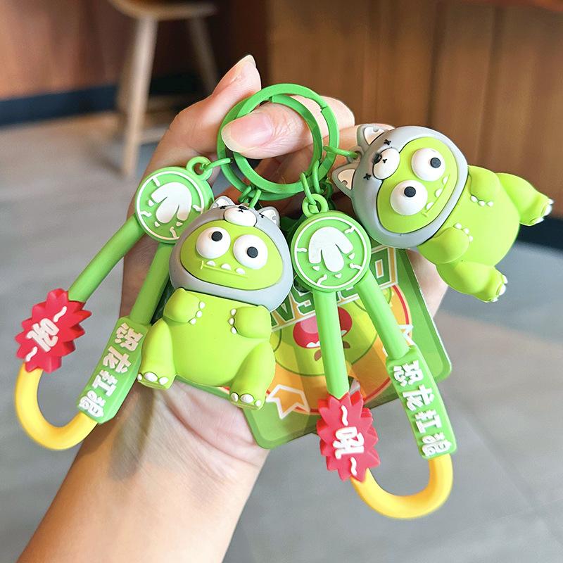 Dinosaur Anti-Wolf Keychain Cartoon Creative Schoolbag Pendant Men'S Personalized Car Key Chain Pendant Simple