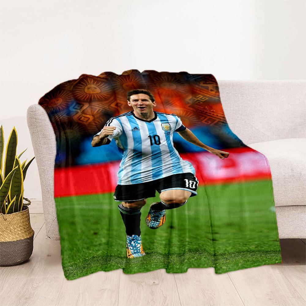 Messi 491 Blanket Comfortable Great for Bedding Seaside Livingroom Four Seasons Universal Digital Print Ideal Gift for Friends Family Couples Picnic
