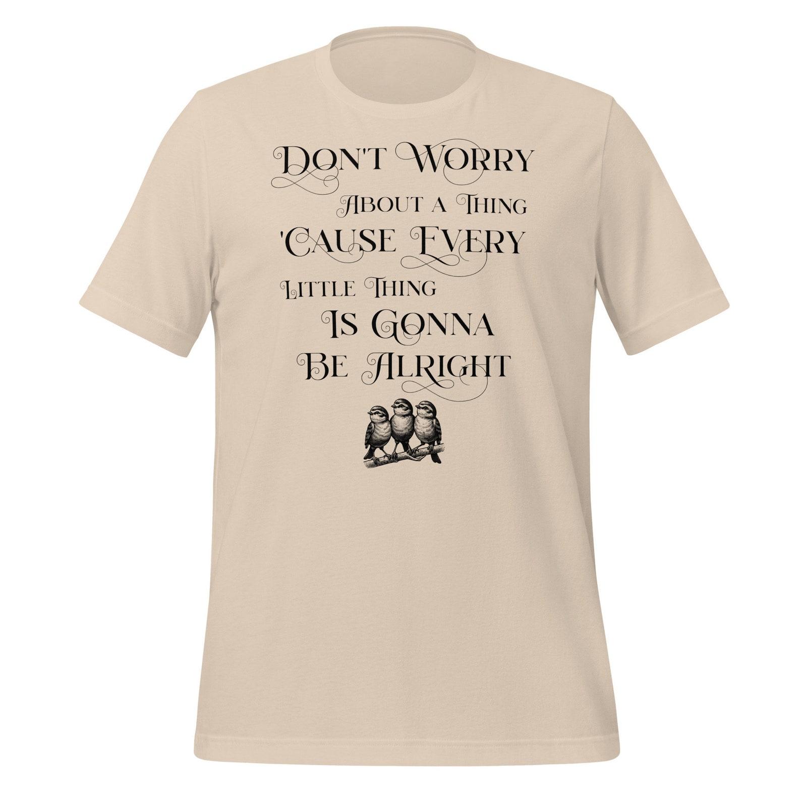 Vintage Bob Marley Quote T-Shirt - Three Little Birds, Inspirational Quote Shirt S