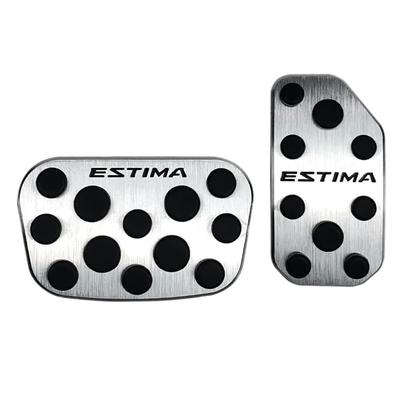 KOKATO Kompatible Toyota Estima 50 Serie Aluminium Pedalabdeckung, Bremspedal, Kein Werkzeug erforderlich,