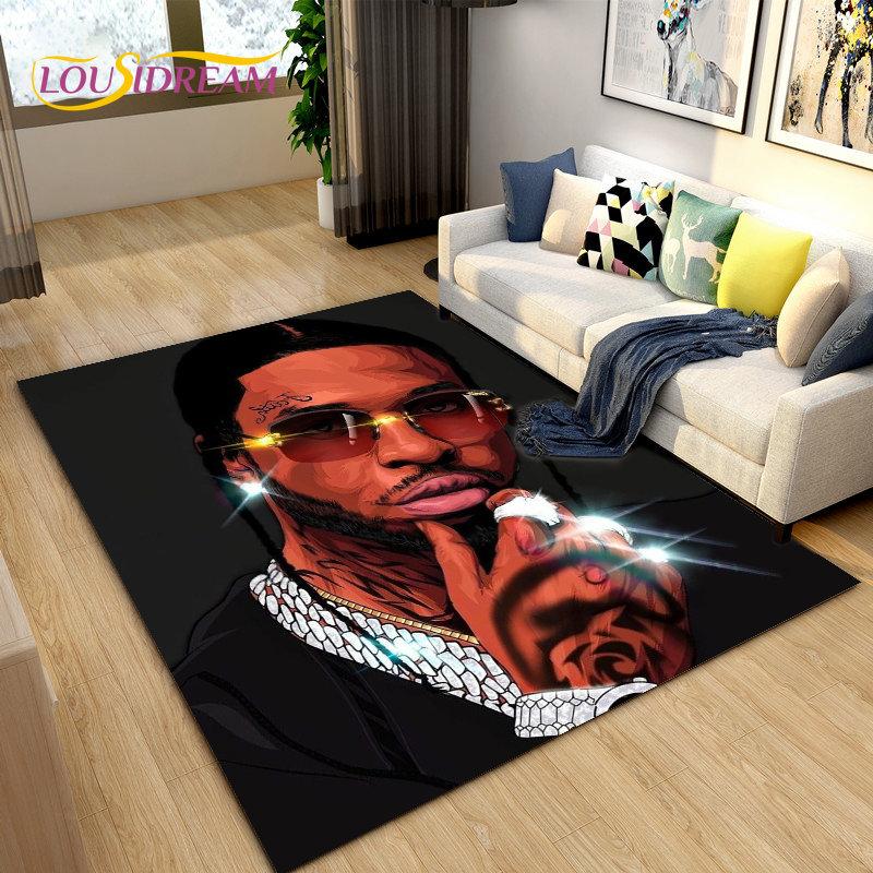 Legend Star Hip Hop Art Rapper Area Rug Large,Carpet Rug for Living Room Bedroom Sofa Doormat Decoration,Kids Non-slip Floor Mat