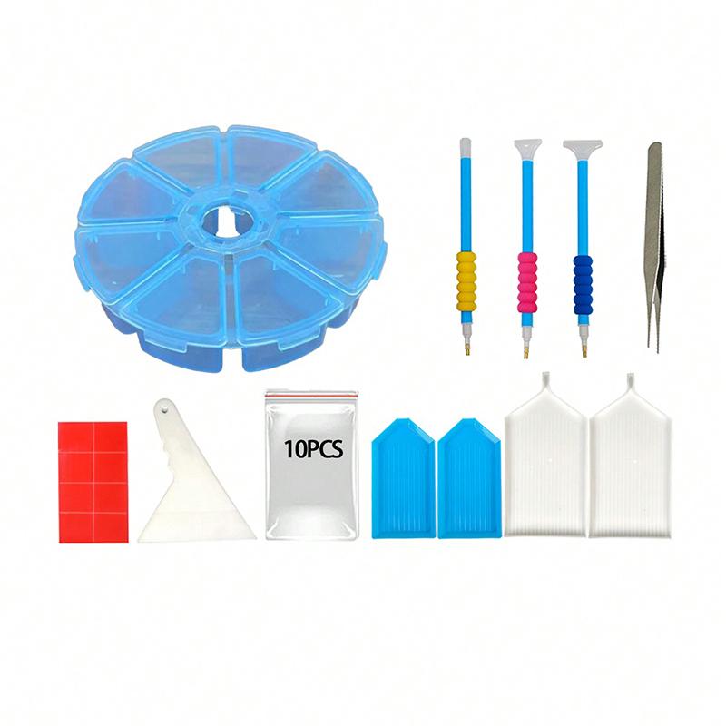 

1 набор инструментов для хранения алмазного рисунка, набор для рисования 5D алмазным рисунком, алмазная ручка и набор инструментов, подходящие для самостоятельного творчества J-242